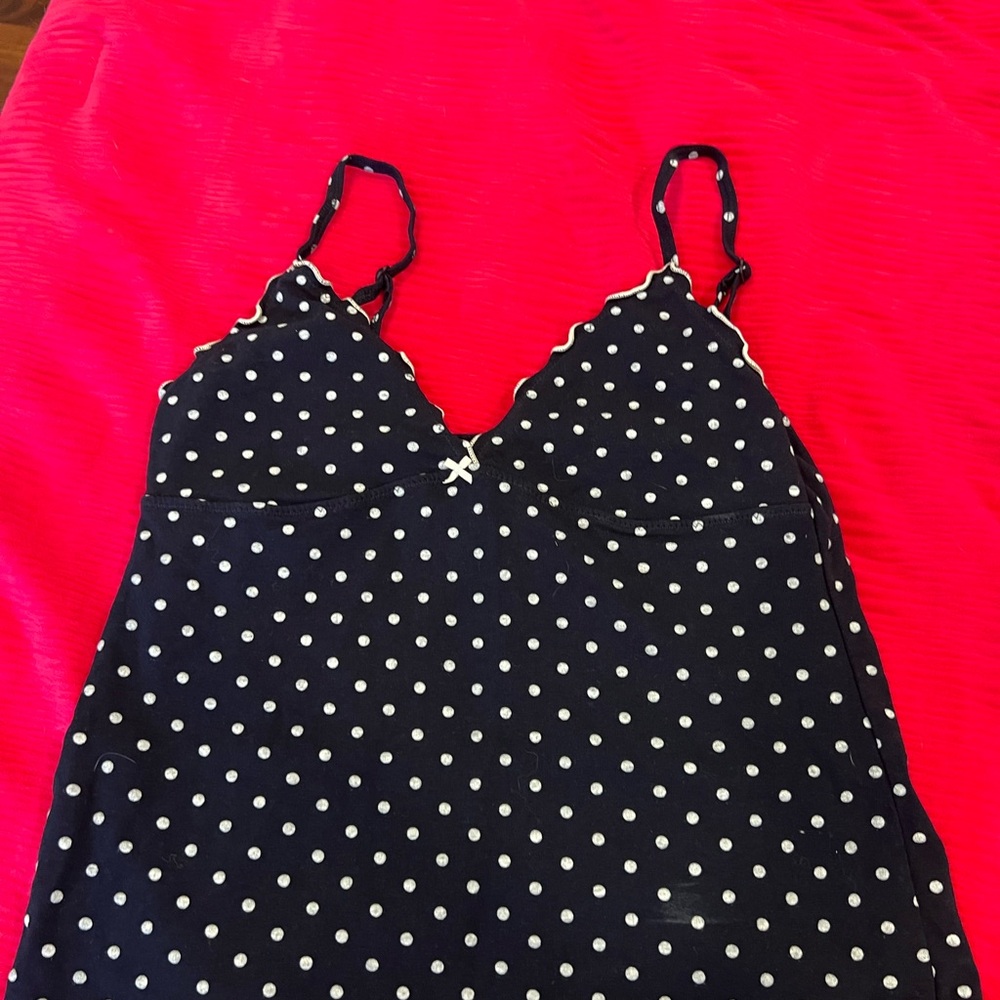 Brandy Melville Navy Polka Dot Chemise